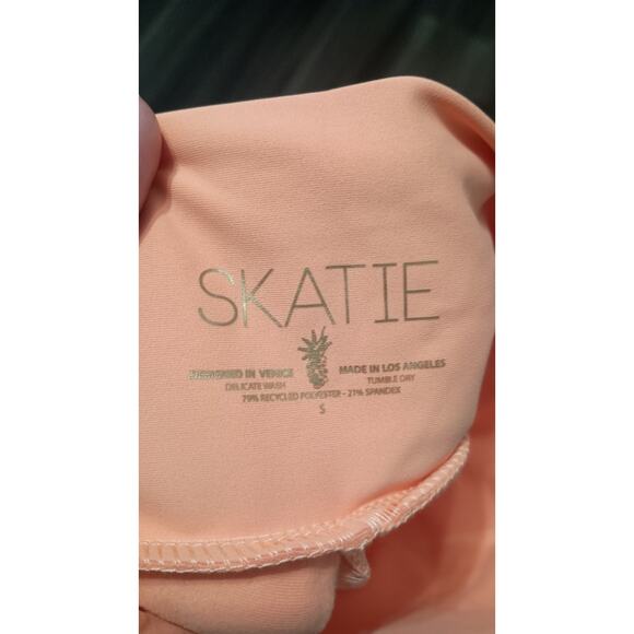 NWT designer Skatie brand luxury leggings sz S  Designed Venice Peach eco chic - Picture 6 of 9